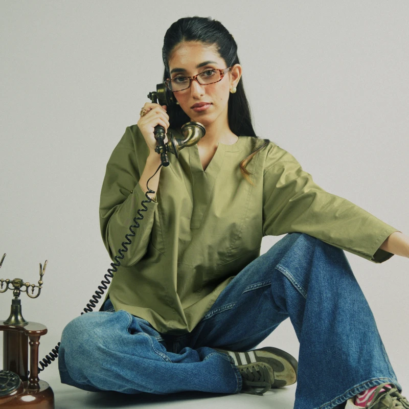 Olive Green Poplin Shirt